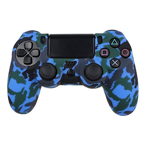Preisvergleich Produktbild PlayStation 4 Controller Silikonhülle + Bonus LED Sticker / Sony PS4 Schutz Hülle Pad Case / Für eine coole Optik, besseren Schutz & mehr Spaß beim spielen / Für PS Pro & PS Slim Pad geeignet / Blau