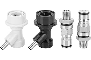 JENNGAOO 2pcs Ball Lock Connect Set, 1 / 4in Homebrew Keg Post Connector Acciaio inossidabile Keg Ball Lock Liquid Disconnect Brewing Accessory for Home Brewing Wine Making