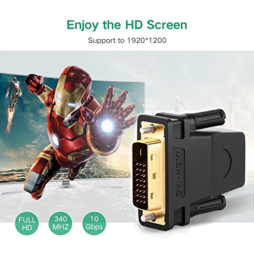UGREEN DVI auf HDMI Adapter HDMI Buchse auf DVI D Stecker 24+1 HDTV Konverter Adapter bis zu 1080P Full HD Vergoldete Kontakte - 3