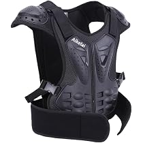 Giubbotto Protettivo Moto Per Bambini – Armatura Toracica E Dorsale Regolabile, Guscio In PE, Fodera In Cotone, Taglia Unica, Colore Bianco
