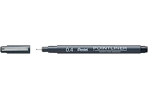 ‎PENTEL Pentel Pointliner S20P-4A, Fineliner, schwarz, wasserfest und lichtecht, 0.4 mm, 1 Stück (1er Pack)