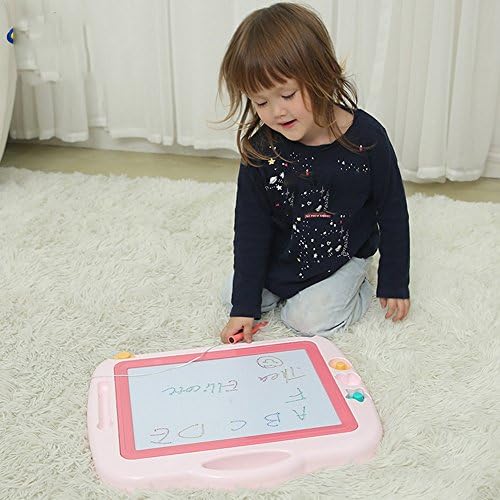 QFFL Children's Drawing Board Magnetic Tablet Magnetic Baby Graffiti Board Blue Pink 30*22cm Sketchpad ( Color : B )