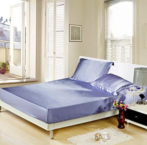 Wmshpeds Silk bed single piece of solid color double-fight silk silk bed sheets ice bed bare bedspreads bed lin