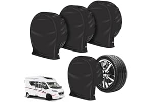 MEYAGOT 4 Piezas Cubiertas De Neumáticos, Fundas para Neumáticos, Cubierta Protectora para Llantas, 27"-29" Impermeable Funda para Neumáticos Coche para Ruedas Remolque Negro