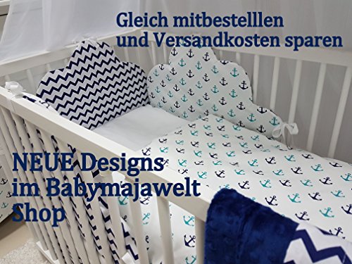 BABY BETTWÄSCHE SET „STARS“ 4tlg- Bett Set 135/100 VOILE fürs BABYBETT 140/70 cm, Bettwäsche gestickt, Nestchen, Himmel(Baldachim, Moskito) - 4