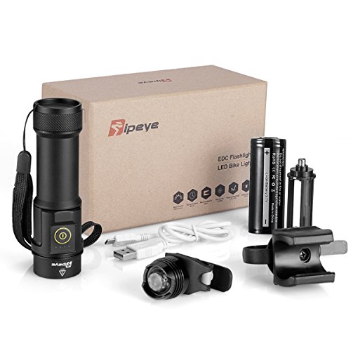 Fahrradlicht Taschenlampe CREE LED Frontlicht Set 152 Lux (1000LM) für Outdoor Sports,Fahrrad 4 Licht Stufen inkl. 26650 Li-Ion wiederaufladbar Akku (3,7V, 4800mAh) - 7