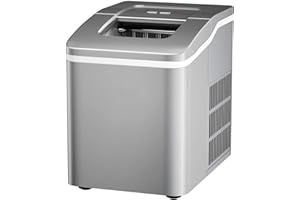 DREAMADE Macchina per il Ghiaccio 12 kg 9 Cubetti di Ghiaccio in 8 Minuti, Fabbricatore Ghiaccio con Funzione di Pulizia Automatica e Cestello Rimovibile, Macchina per il Ghiaccio Portatile (argento)