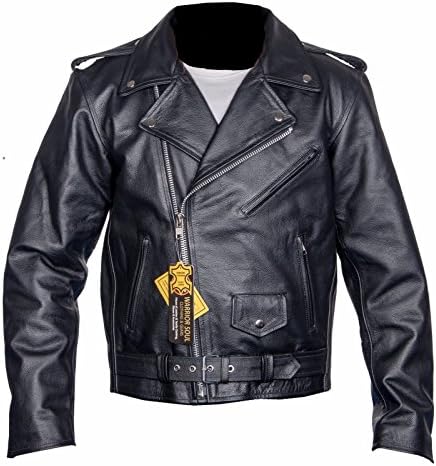 ATL Perfecto Brando Quilted Motorcycle 100% Cowhide Milled Leather Jacket S-8XL (Small)