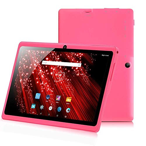 Tablet 7 Pulgadas Android 8.1 Quad Core 1024x600 Doble Cámara WiFi Bluetooth 1GB/8GB Google Play Store Netfilix Skype Juego 3D Compatible con GMS Certified con Garantía de un año(Rosa)