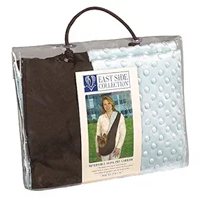 East Side Collection Reversible Sling Pet Carriers - Versatile Polyester Over-the-Shoulder Carriers for Small Dogs, Brown/Blue