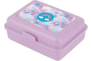 Baagl Boîte à goûter pour enfants avec compartiments - Boîte à goûter avec séparateur pour l'école et le jardin d'enfants - Lunchbox avec compartiments pour les filles (Ciel)