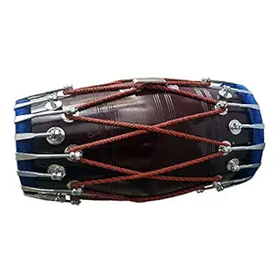 SAI MUSICAL Handmade Wooden Dholak Indian Folk Musical Instrument Drum Tied Thru Rope