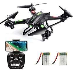 LBLA FPV Drohne mit WiFi Kamera Live Video Headless Mode 2,4 GHz 4 Kanal 6 Achsen Gyro RTF RC Quadcopter kompatibel, Mit Zwei Lithiumbatterien