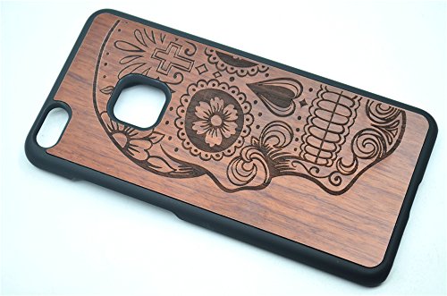 Cassa di Legno di Huawei P10 Lite, PhantomSky[Serie di Lusso] Qualit Ã  Premium Cover in BambÃ¹ / Legno Naturale per il tuoÂ Smartphone (Teschio Palissandro e PC)