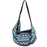 PANASIAM Schultertaschen, gewebte Designs aus fester Baumwolle, hochwertig, mit doppeltem Stoff, großemTaschenraum, Zip-verschluss