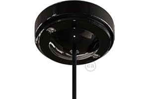 creative cables Minimalistischer Lampenbalachin Kit aus Porzellan - Schwarz