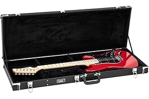Bonnlo Electric Guitar Square Hard Case for Standard Guitars Lockable Acoustic Guitar Case Hardshell Microgroove Flat