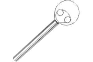 MiawPay Danish Dough Whisk Food-Grade Stainless Steel Dutch Whisk Bread Making Tools Hand Mixer Blender Danish Dough Hook Bread Dough Mixer for Pastry, Baking Cake, Dessert, Sourdough, Pizza, 12 Inch