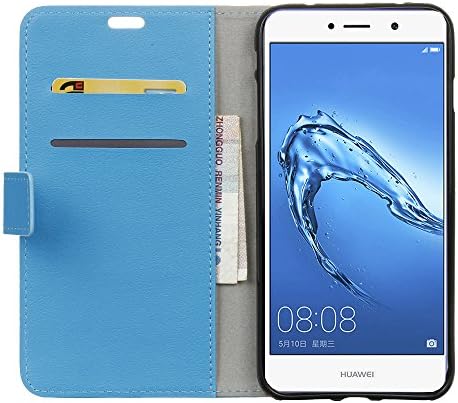 SMTR Premium Leather Wallet case Stand Cover for Huawei Y7 -Blue Leather Flip Cover Wallet for Huawei Y7