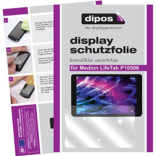 dipos Medion LifeTab P10506 Schutzfolie (2 Stück) - kristallklare Premium Folie Crystalclear