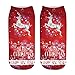 Produktbild ODJOY-FAN Weihnachten 3D Drucken Kurz Socken, Mode Gedruckt Socks Unisex Weihnachtssocken Niedlich Knöchel Socken Casual Socks Komisch Socken Schlafen Socken (H,1 PC)