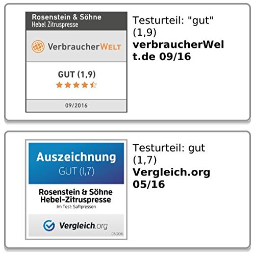Rosenstein & Söhne Professionelle Hebel-Zitruspresse PREMIUM. Hammerschlag lackiert, XL - 7