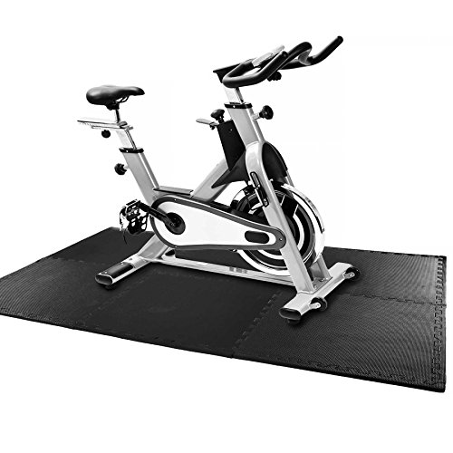 Schutzmatten Set von #DoYourFitness mit 6 Puzzlematten 6 Steckelementen á 60 x 60 x 1,2 cm (ca. 2,2m²) – Unterlegmatten bzw. Multifunktionsmatte für Fitnessgeräte / sicherer Bodenschutz für Sportgeräte (z.B. Spining-Fahrräder,Crosstrainer, Laufband oder Hantelbank), Gymnastikräume, Keller – Matten Schutz vor Kratzern, Dellen, Kälte, Lärm, Flüssigkeit / erhältlich in schwarz grün blau - 2