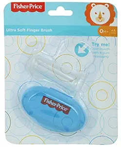 Fisher-Price Silicone Baby Finger-Brush with Case, Blue