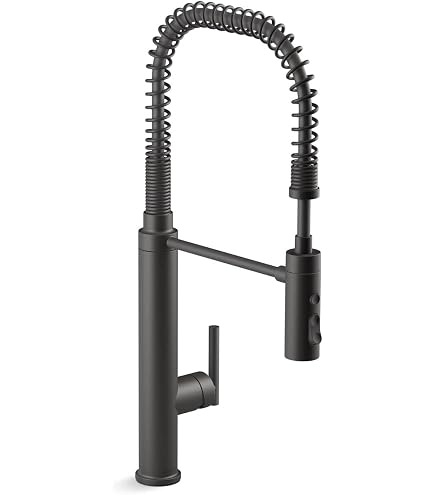 Kohler Graze Küchenarmatur Matt Schwarz – Herausziehbarer Sprühkopf Mit 3 Funktionen, Modell K-22062-BL