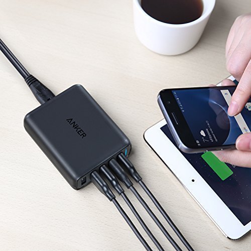 Anker PowerPort Speed 5 (51.5W) 5-Port USB Ladegerät, 1 Port mit Quick Charge 3.0 für Galaxy S7/S6/edge/edge+, Note 4/5, LG G4/G5, HTC One M8/M9/A9, Nexus 6, 4 Ports mit PowerIQ für iPhone, iPad und weitere - 7