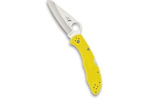 Spyderco Salt 2 Lightweight Folding Knife - Yellow FRN Handle with PlainEdge, Hollow Grind, H-1 Steel Blade and Back Lock - C88PYL2