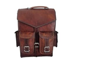 ALASKA EXPORTS Brown Vintage Leather Backpack Laptop Messenger Bag Rucksack Sling for Men Women (11 X 15 X 5)