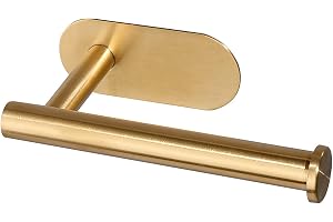 Toalettpapperrullehållare Självhäftande, Skurad Guld Toalettpapperhållare Väggmonterad, Rostfritt Stål Självhäftande Ställnin