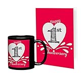 Tied Ribbons 1st Marriage Anniversary Gift For Brother Sister Son Daughter Friend Collegue Relatives Printed Coffee Mug (325 ml) With Greeting Card