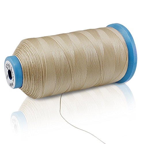 Aussel Bonded Nylon Nähgarn 1500 Yard Größe T70 # 69 für die Polsterung, Außenmarkt, Drapierung, Friesen, Gepäck, Geldbörsen (Beige) - 3