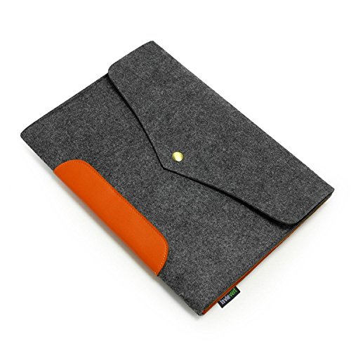 Lavievert Filz und Kunstleder Laptoptasche , Handgefertigte Schutzhülle für MacBook Air( Grau ) (13 Zoll) - 7