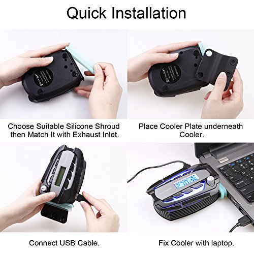 Laptop Kühler Lüfter Fan mit Temperaturanzeige,LED Bildschirm Intelligent Vacuum Fan,Vakuum USB für sofortige Kühlung Notebook Vakuum,Laptop Ventilator Geräuschlos für 14 zu 17 zoll Laptop / Notebook Cooler (#2) - 7
