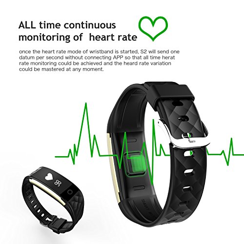 Fitness Armbänder Yarrashop Wasserdichte Smart Armband Herzfrequenz-Monitor Sport Wristband Fitness Tracker Multi-Sport-Modus Gesundheit Monitor Pedometer Anruf Nachricht Erinnerung für IOS Android Phone - 3