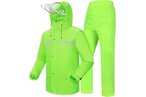 Coutyuyi Herren & Damen Regenanzug Reflektierender 100% Wasserdichter Anzug Outdoor Regenmantel Winddicht Regenjacke