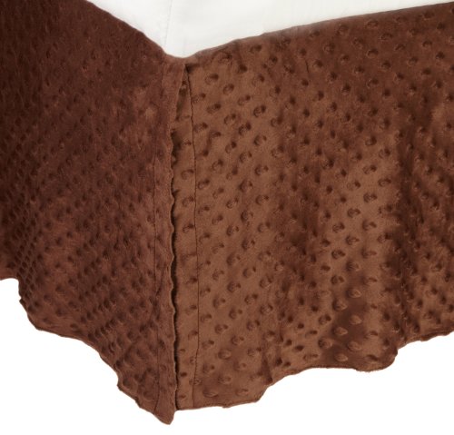 American Baby Company Heavenly Soft Minky Dot Tailored Crib Skirt, Chocolate