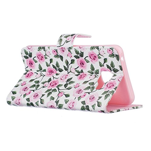 Samsung Galaxy A3 2016 Model/A310 Hülle [Bildschirmschutz aus gehärtetem Glas], Grandoin Retro Leder Foliant Stoßabfangende Hülle, exzellente Qualität buntes elegantes Muster Design Premium PU Verschluss genaue Passform Riemen-Leder Geldbörse schützende Schnapp-Hüllen-Abdeckung für Samsung Galaxy A3 2016 Model/A310 mit [Kreditkarten Einschub] Ständer Funktion - 3