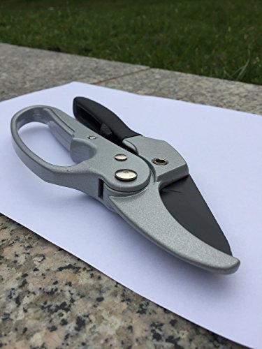 Amboss Gartenschere für Schnitte bis 20mm | Material: Metall | gehärtete Klinge mit Ratsche und Anti-Haftbeschichtung - 2