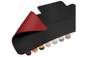 SÖLMO Sølmo podkładka na biurko ze skóry poliuretanowej, zmywalna, podkładka pod mysz XXL, dwustronna, duża, 85 x 40 cm (czarna/czerwona)