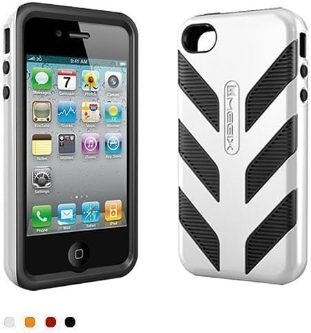 Megix "Alien Armor" iPhone 4 / 4S Case / Cover with Free Screen Protector Dual Layer Protection 2 Piece- Inner Soft Silicone Gel with Black Outer Hard Armor Case