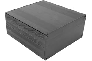 LANTRO JS Aluminum Cooling Enclosure Case, Black Split Type Aluminum Cooling Case Enclosure, DIY Electronic Project Enclosure(68x145x150mm/2.7x5.7x5.9in)