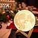 Produktbild MeiZiWang Mond Lampe 3D LED Nacht Moderne Stehlampe Dimmbare Touch Control USB Lade Weiß Warmes Licht Luna Mondlampe Mit Ständer 8cm
