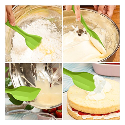 EXVI 3-teilig Flexible Spachtel Silikon-Set Hitzebeständig Antihaft (Grün) - 5