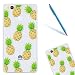 Produktbild P9 Lite Handytasche in Silikon,CLTPY [Kratzfeste] [Stoßfest] Transparent Klar Malerei Muster Design Bumper Cover für Huawei P9 Lite,Ultra Dünn Super Leicht [Perfekt Passen] Soft Gel TPU Schutzhülle für Huawei P9 Lite - Ananas + 1x Stylus