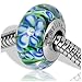 Produktbild Timeline Treasures Europäische Charm-Armband für Pandora Lampwork Glas Strass blau Hortensie
