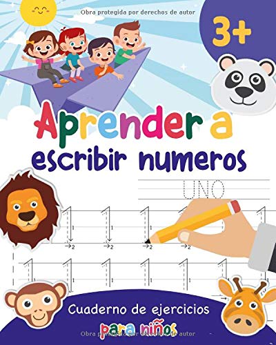 Aprender a escribir números: Aprender a escribir los numeros para niños - Libro infantiles para la escuela primaria - Juego educativo matemàticas - Cuentos infantiles